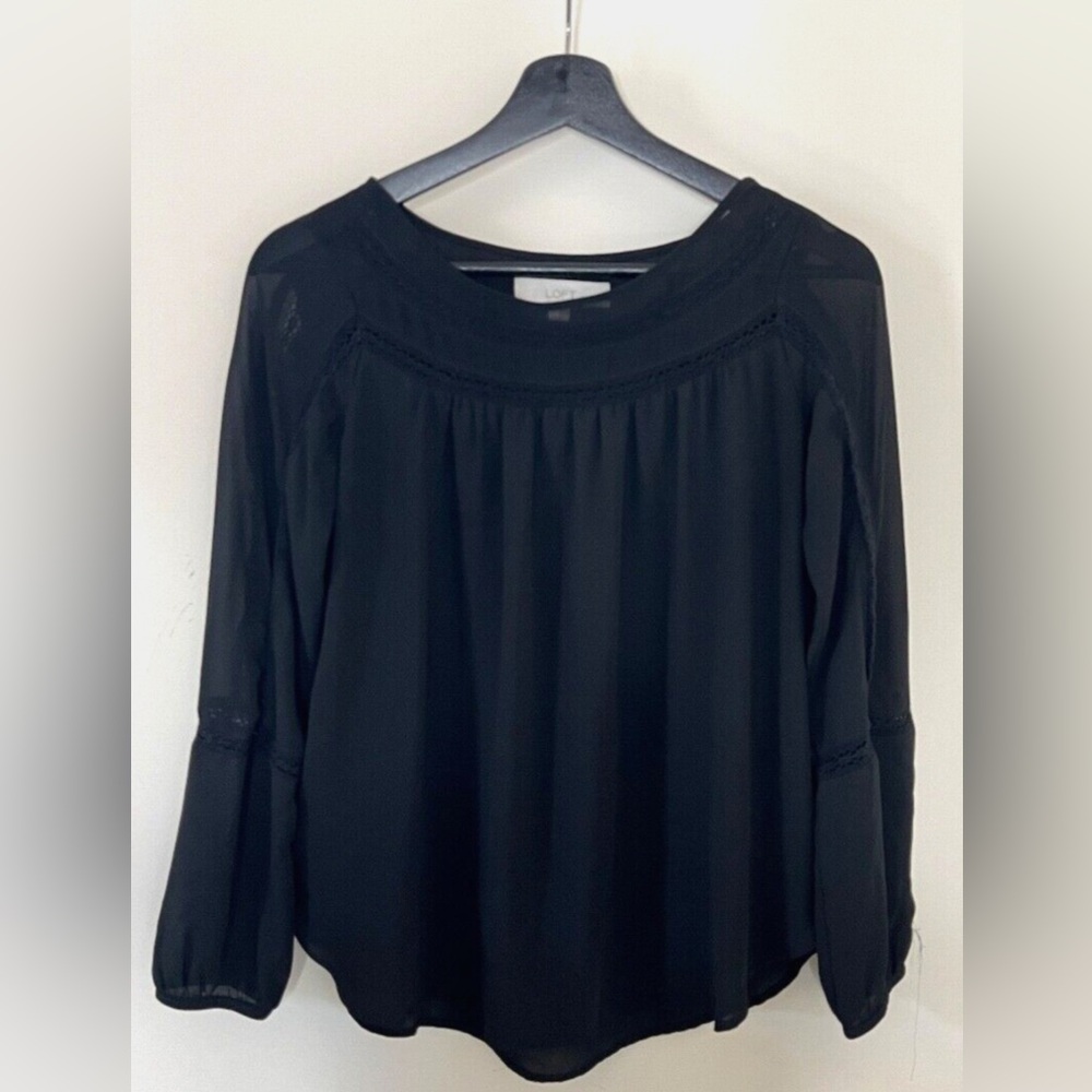 Black blouse with lace details